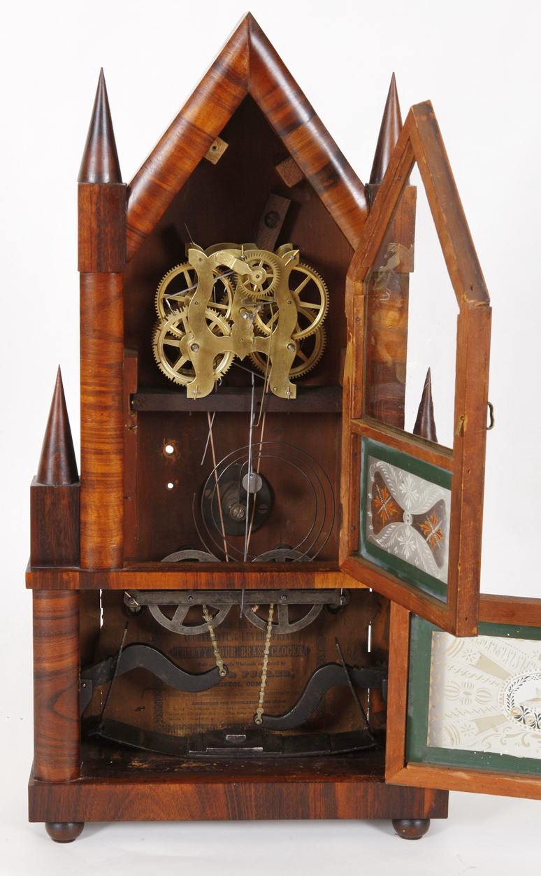 Birge & Fuller Miniature Wagon Spring Steeple on Steeple Clock | Adams ...