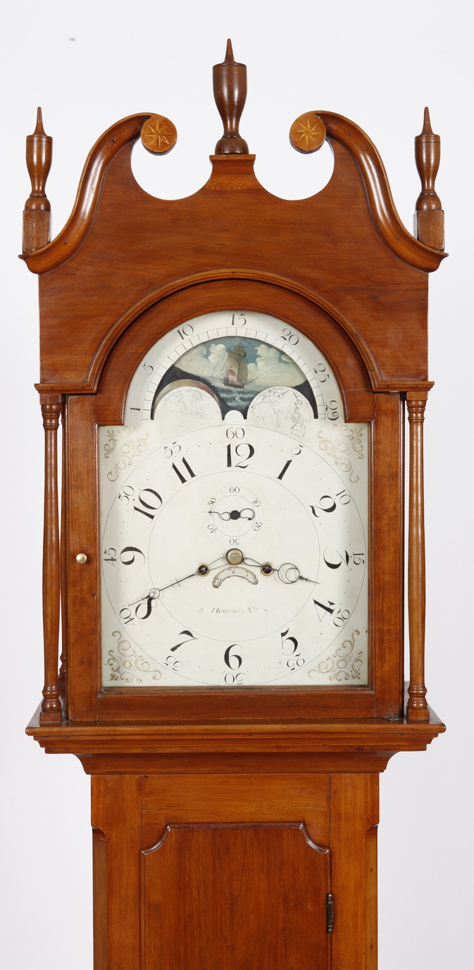 William Herwick No. 6 Greensburg PA Federal Cherry Tall Case Clock C ...