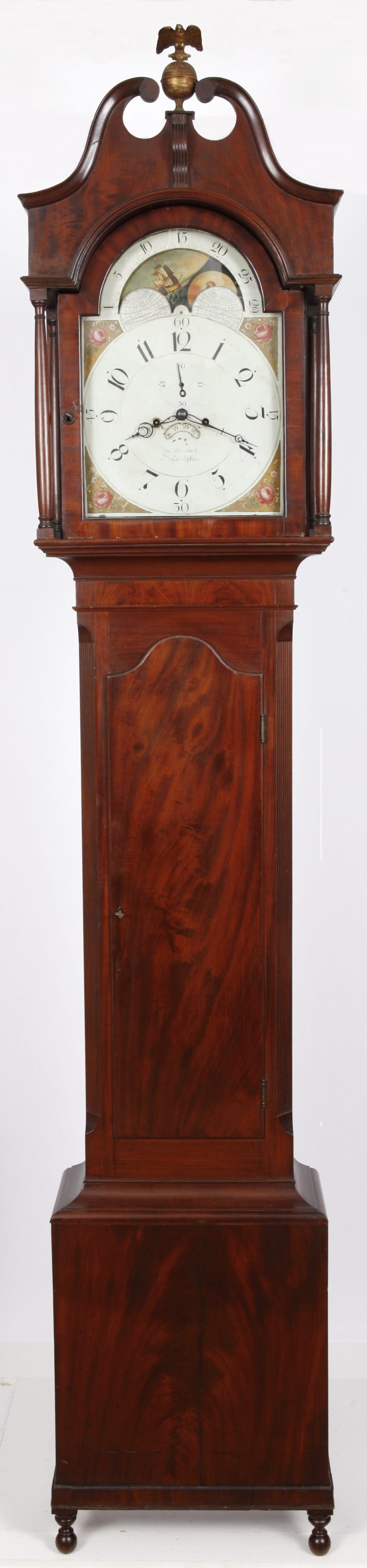 David Weatherly Philadelphia Mahogany Tall Case Clock C. 1820 | Adams ...